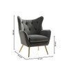 Dawson Solid Wood Accent Chair in Grey Colour