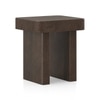 Nakkashi Solid Wood Square Side Table In Dark Chestnut Finish