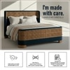Heritage Cane Upholstered King Size Bed in Linen With Oak wood Frame