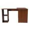Brightmind Engineered Wood L Shape Study Table in Walnut Finish