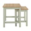Wynmist Nesting Side Table Natural Mango Wood Top Sage Green Base