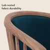 Bella Solid Wood Lounge Chair in Teak Finish and Night Blue Velvet Colour