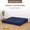 Usha Shriram Folding 4 Seater Double Foam Fold Out Sofa Cum Bed  in Dark Blue Colour