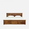 Zvya Solid Wood King  Size Bed Without Storage (Provincial Teak Finish)