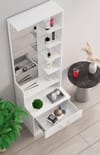 Hexa Red Wooden Dressing Table in Frosty White Colour