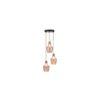Alita 3-light Amber lustere Glass Brass Edge Pendant Cluster