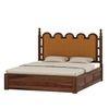 Heritage Sheesham Wood Queen Size Bed With Box Storage in Provincial Teak Finish