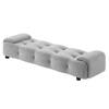 Melon Velvet 5 Feet Ottoman Bench in Grey  Color
