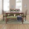 Oribi Dining Bench In Teak Finish With Avocado Green Fabric