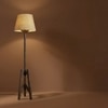 Troika Beige Jute Floor Lamp with Beige Jute Base