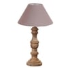 Devansh Grey Cotton Table Lamp With  Wood Natural Base (10X18 Inches)-32