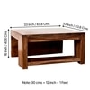 Wayne Sheesham Wood Contemporary Square Coffee Table In Teak Finish