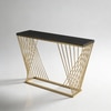 Black Metal Console Table in Gold Colour