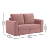 Baruna 2 Seater Velvet Pull Out Sofa Cum Bed with Storage In Peach Color