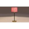 Pink Jute with Metal Gold Table Lamp