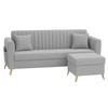Daraco Velvet L shape 4 Seater Sofa in Grey Color