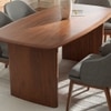 Anish Solid Wood Dining Table with Six Wayane Arm Chairs in Grey Colour
