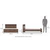 Macy Engineered Wood King Size Non Storage Bed In Classic Walnut Finish