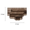 Abstract Handmade Natural Wool Wall Art Beige Brown Layered 5 x 3 Feet