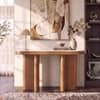 Vela Solid Wood and Banswara Console Table In Amber Walnut Finish