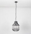 Tindori Clear Crystal With Black Metal Hanging Pendant Light