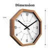 Dotted Index Octagonal Wooden Wall Clock
