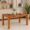 Donna Solid Wood 6 Seater Dining Table in Warm Walnut Finish
