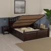 Syan Solid Wood King  Size Bed With Hydraulic Storage (Walnut Finish)