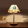Devansh Multicolor Cotton Table Lamp With  Natural  Wood Base  & Steel Pipe (10X16.25 Inches)-38
