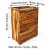 Elder Sheesham Wood Contemporary Chest of Drawers in Teak Finish