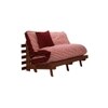 Ellis Futon - Red Four Leaf- Brown