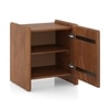 Koro Solid Wood Bedside Table In Amber Walnut Finish