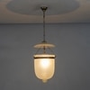 Nolan  Ceiling Pendant Light In Frosted White Glass & Brass Finish Metal
