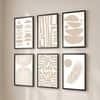 The Castle Decor Boho Abstract Botanical Wall Art Set of 6 Design 3 11x17 Inch