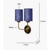 Devansh Metal Electric Wall Light in Gold Colour with Blue Shade Count of 2 Lights