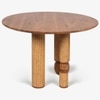 Andaman Baratang Solid Wood Four Seater Round Dining Table in Brown Colour