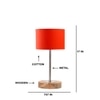 Devansh Orange Cotton Table Lamp With  Natural  Wood Base  & Steel Pipe (7X17 Inches)-5