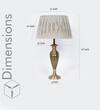 IPSWICH INGLEBY Gold Finish Aluminium Table Lamp with Beige Pleated Shade