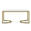 Ivy Rectangular White Marble And Metal Coffee Table In Gold Finish