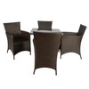 Darwin Wicker Table And Chair Set In Brown Dual Tone Finish