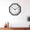 Octagonal Wooden Wall Clock with Bold Roman Numerals