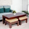 Irish Sheesham Wood 2 Seater Coffee Table Set In Walnut Finish