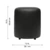 Doe Buck Mary Leather Round Ottoman Stool in Black Colour
