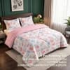 White Floral 4 Pcs Comforter set with Queen size bedsheet + 2 Pillow covers
