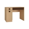 Kristina Study Desk with Shuttered Cabinet and 2 Drawers in Canadian Maple Coffee Walnut Colour