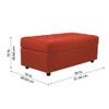 Doe Buck Modern Tufted Storage Ottoman Bench in Red Colour