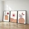 The Castle Decor Boho Abstract Botanical Wall Art Set of 3 Design 5 11x17 Inch