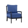 Luxe Linen Fabric Lounge Chair- Blue