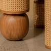Andaman Baratang Solid Wood Four Seater Round Dining Table in Brown Colour