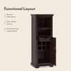 Mateo Solid Wood Bar Cabinet (Mahagony Finish)